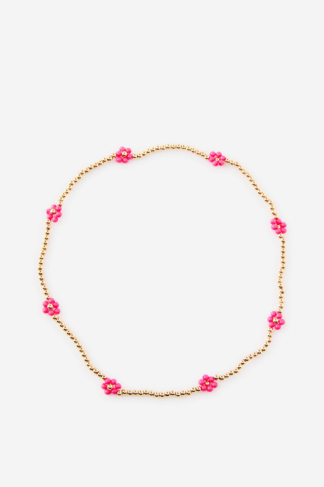 Kids Beaded Necklace, MULTI FLOWERS/BEADED