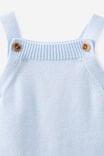 Organic Knit Bubbbysuit, WHITE WATER BLUE - alternate image 2