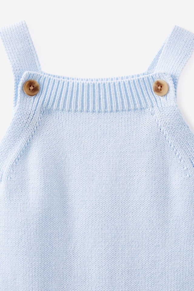 Organic Knit Bubbbysuit, WHITE WATER BLUE