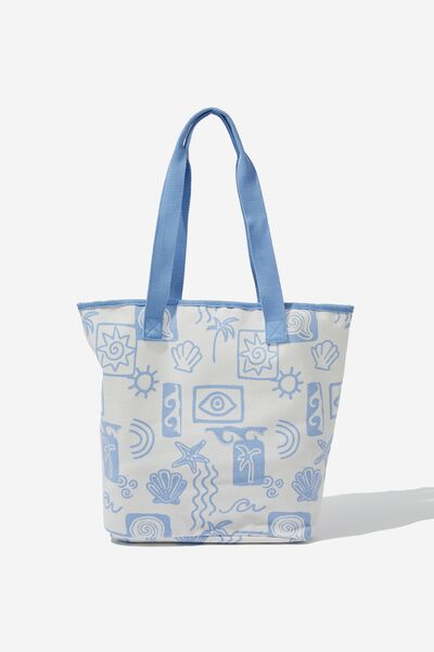 Summer Tote Bag, AMALFI SHAPES/DUSK BLUE