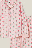 Angeline Long Sleeve Pyjama Set, CRYSTAL PINK/SPLICED FLORAL WOOD STAMP - alternate image 2