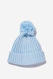 Organic Rib Knit Beanie, WHITE WATER BLUE - alternate image 1