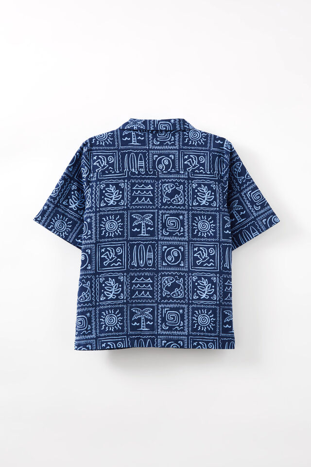 Cabana Short Sleeve Shirt, IN THE NAVY/DUSK BLUE MEDI COAST