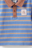Baby Rugby Short Sleeve Polo, BLUE BONNET STRIPE - example image 2