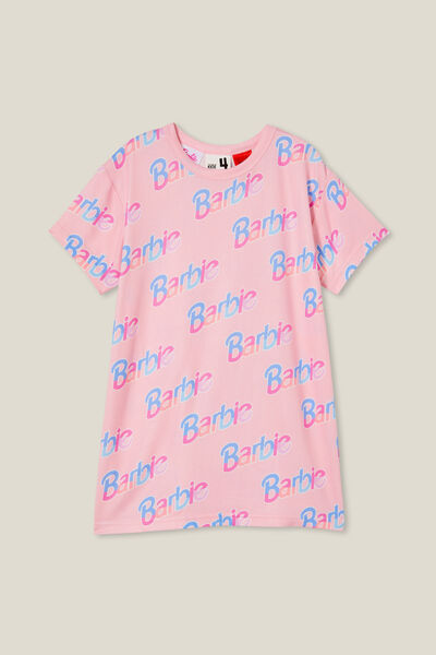 Camiseta - Megan T-Shirt Nightie Licensed, LCN MAT BLUSH/BARBIE LOGO