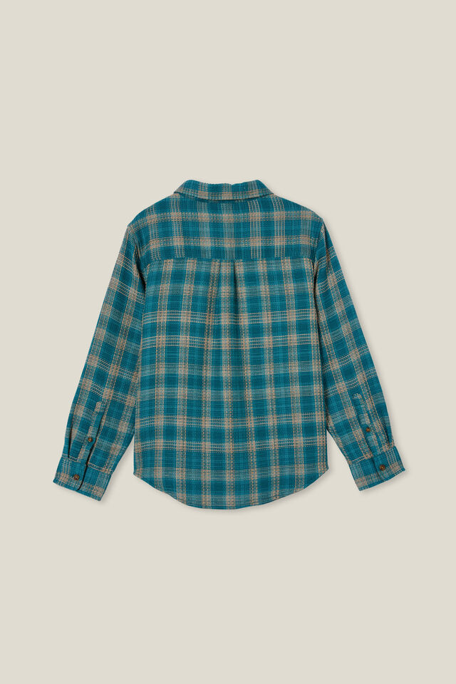 Rocky Long Sleeve Shirt, TURTLE GREEN/TAUPY BROWN WAFFLE PLAID