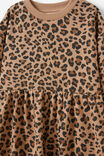 Tessa Fleece Dress, TAUPY BROWN/LEOPARD - alternate image 2