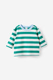 Baby Essential Long Sleeve Graphic Tee, VANILLA/ENGLISH IVY STRIPE - example image 1