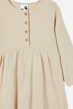 Vestido - Sally Button Front Long Sleeve Dress, RAINY DAY WAFFLE - vista alternativa 5