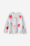 Soft Knit Sweater, GREY MARLE/CHRISTMAS - example image 2
