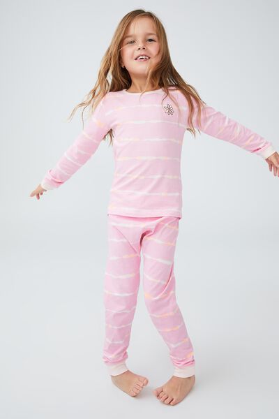 Pijama - Florence Long Sleeve Pyjama Set, CALI PINK/LINEAR TIE DYE