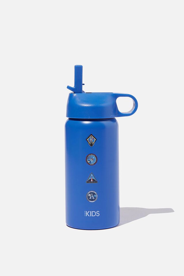 Kids Metal Drink Bottle, LCN NAS NASA BADGES/RETRO BLUE