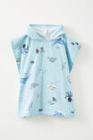 Baby Hooded Towel - Personalised, FROSTY BLUE/SEA CREATURES - alternate image 2