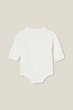 Macacão - Organic Newborn Knit Long Sleeve Bubbysuit, MILK - vista alternativa 2