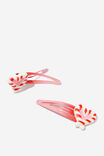 Sadie Snap Clips, VARSITY RED OMBRE/CANDY CANE HEARTS - alternate image 2