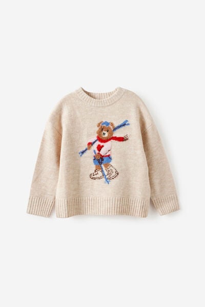 Soft Knit Sweater, DARK VANILLA/BEAR