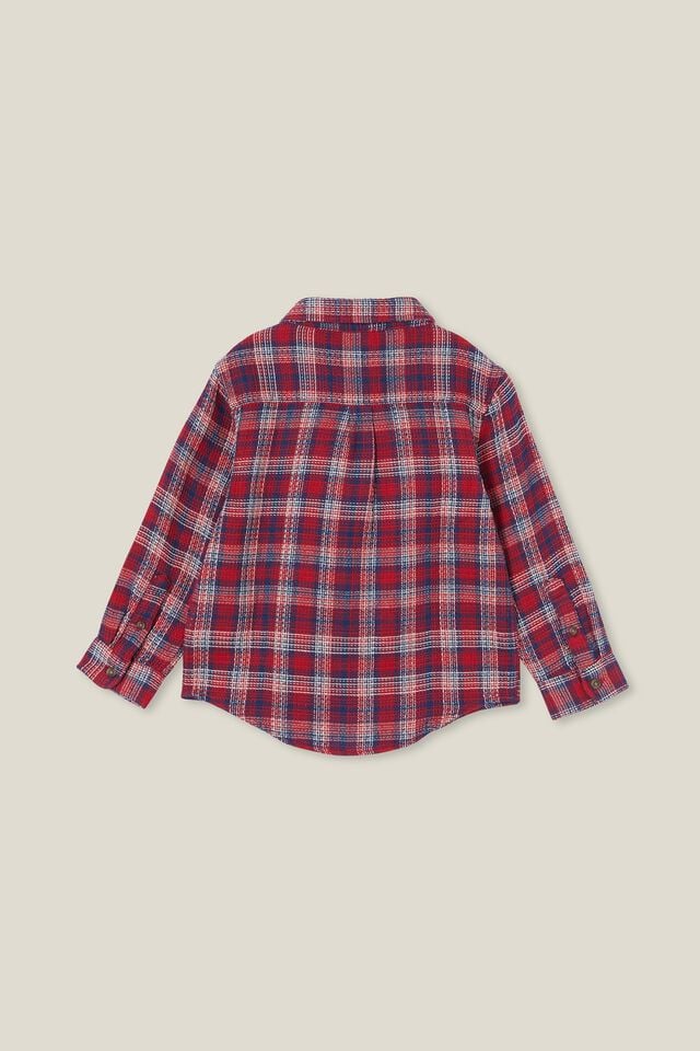 Rugged Long Sleeve Shirt, HERITAGE RED/IN THE NAVY WAFFLE PLAID