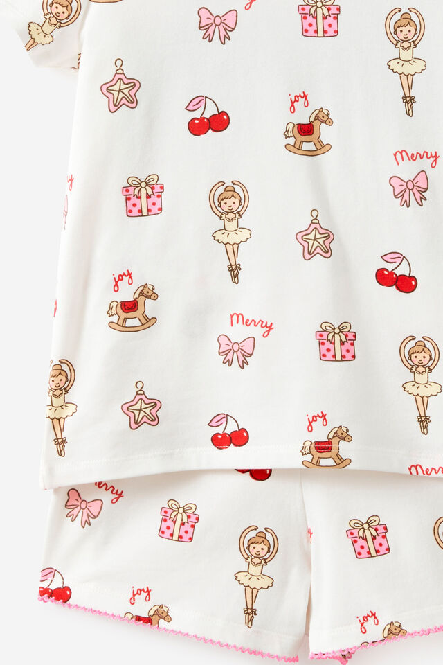 Dreamdrift Puff Short Slv Pj Set, VANILLA/MERRY GLOW