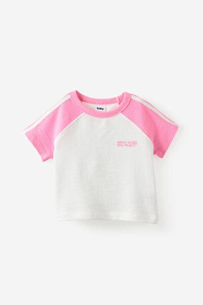 Baby Textured Tee, STRAWBERRY MILK/WALK IN THE PARK