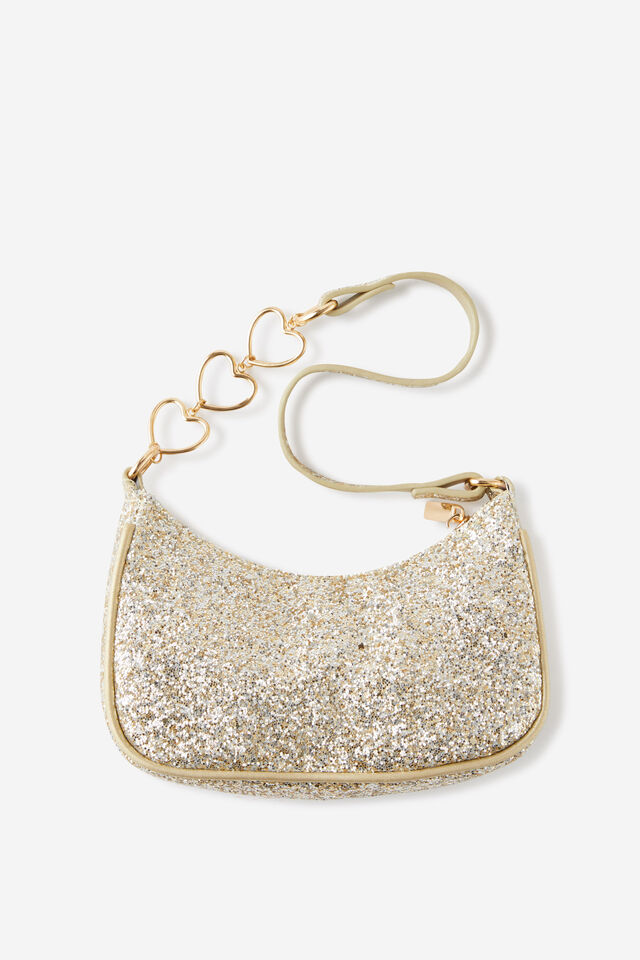 Gigi Glitter Bag, GOLD GLITTER