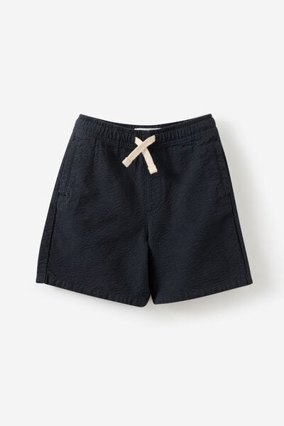 Relaxed Pull On Short, NAVY SEERSUCKER