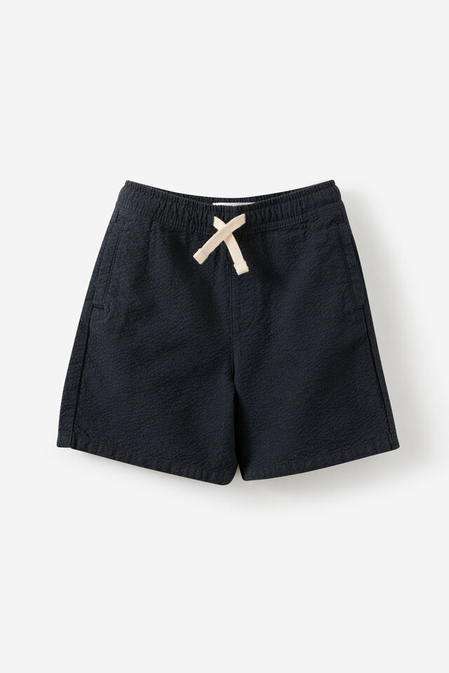 Relaxed Pull On Short, NAVY SEERSUCKER