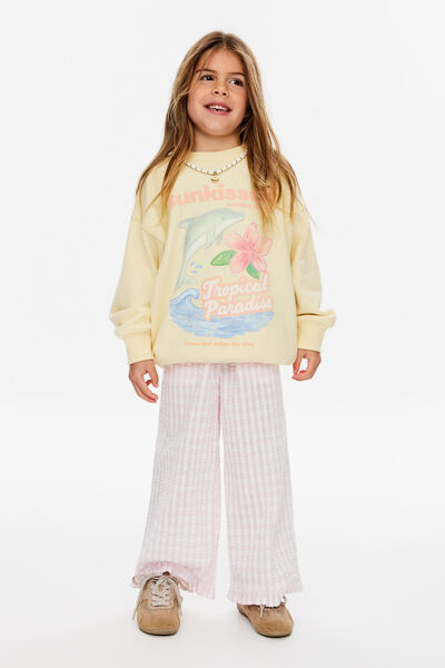 Gigi Wide Leg Pant, BALLET PINK/GINGHAM