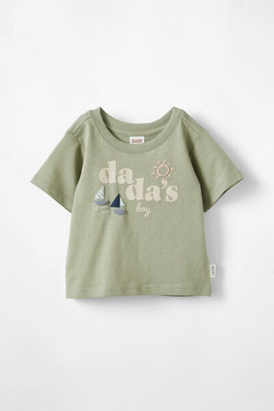 Jamie Short Sleeve Graphic Print Tee, DEEP SAGE/DADA S BOY