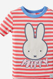 Marley Short Sleeve Pyjama Set License, LCN MIF CORAL RED STRIPE/MIFFY FACE - example image 4