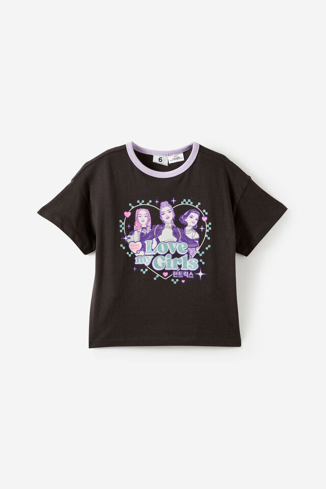 License Drop Shoulder Boxy Short Sleeve Tee, LCN NET DEMON HUNTERS/PHANTOM