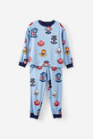 The Avengers Marvel Snoozesoft Long Sleeve Pj Set, LCN MAR CLOUD BLUE/AVENGERS - example image 1