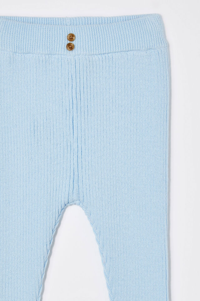 Organic Rib Knit Skinny Legging, WHITE WATER BLUE