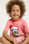 Jordie Organic Short Sleeve Pyjama Set, LCN BLU ORANGE CORAL/NO PEEKING BLUEY - alternate image 4