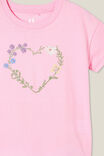 Poppy Short Sleeve Print Tee, CALI PINK/FLOWER HEART - alternate image 2