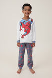 Ace Long Sleeve Pyjama Set Licensed, LCN MAR VANILLA/SPIDERMAN CRAWL - alternate image 2