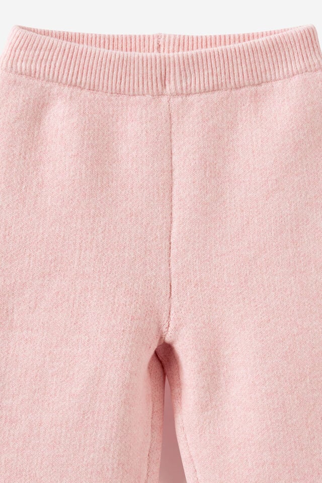 Baby Organic Knit Pant, POP PINK MARLE