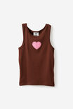 Fitted Essential Racer Back Tank, ROCKY ROAD/STRAWBERRY MILK HEART - example image 1