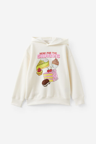 Sammy Oversized Hoodie, DARK VANILLA/HERE FOR THE SNACKS