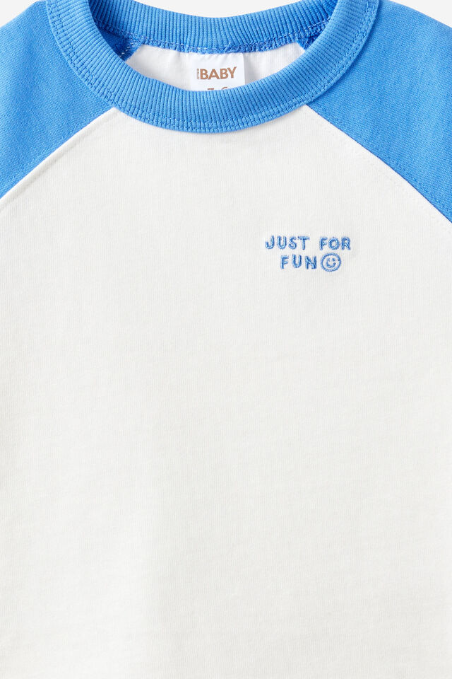 Huey Short Sleeve Raglan Tee, BLUE BONNET/VANILLA