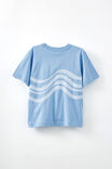 Jonny Short Sleeve Graphic Print Tee, DUSK BLUE/HAPPINESS COMES IN WAVES - alternate image 3