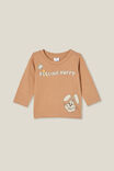 Camiseta - Jamie Long Sleeve Tee, TAUPY BROWN/FEELING HOPPY - vista alternativa 1
