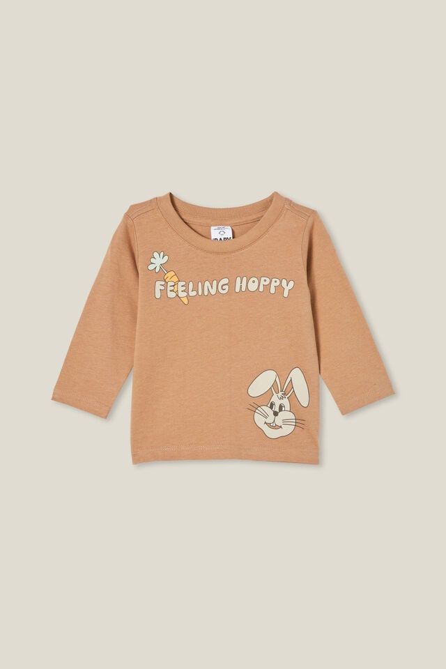 Camiseta - Jamie Long Sleeve Tee, TAUPY BROWN/FEELING HOPPY