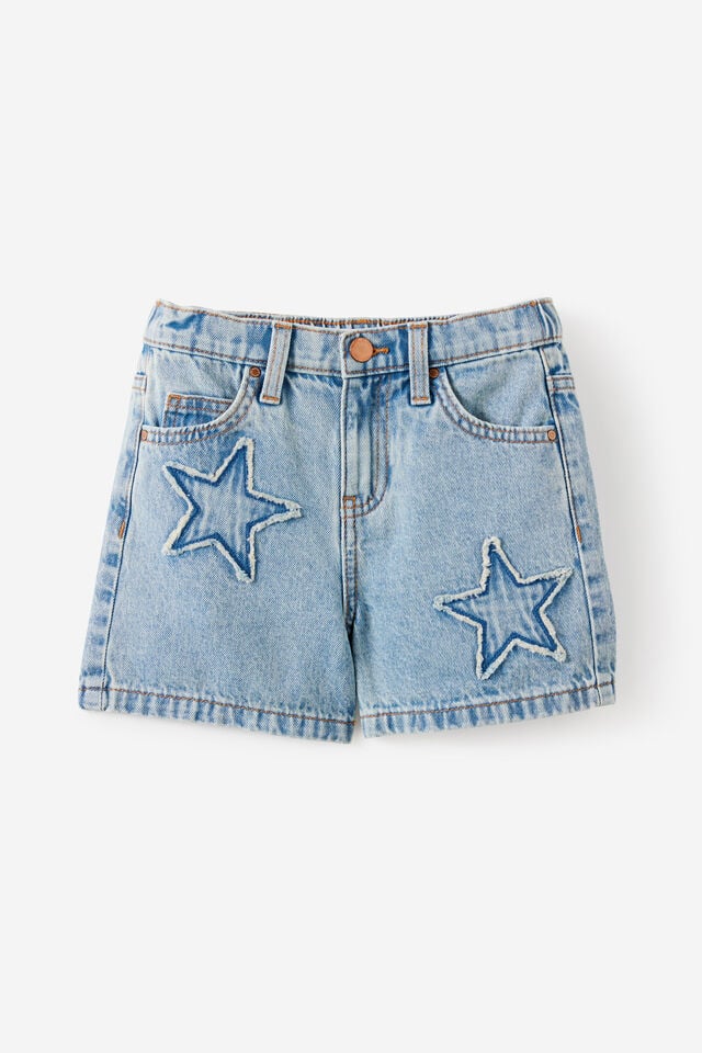 Relaxed Denim Short, AIRLIE LIGHT BLUE/STARS