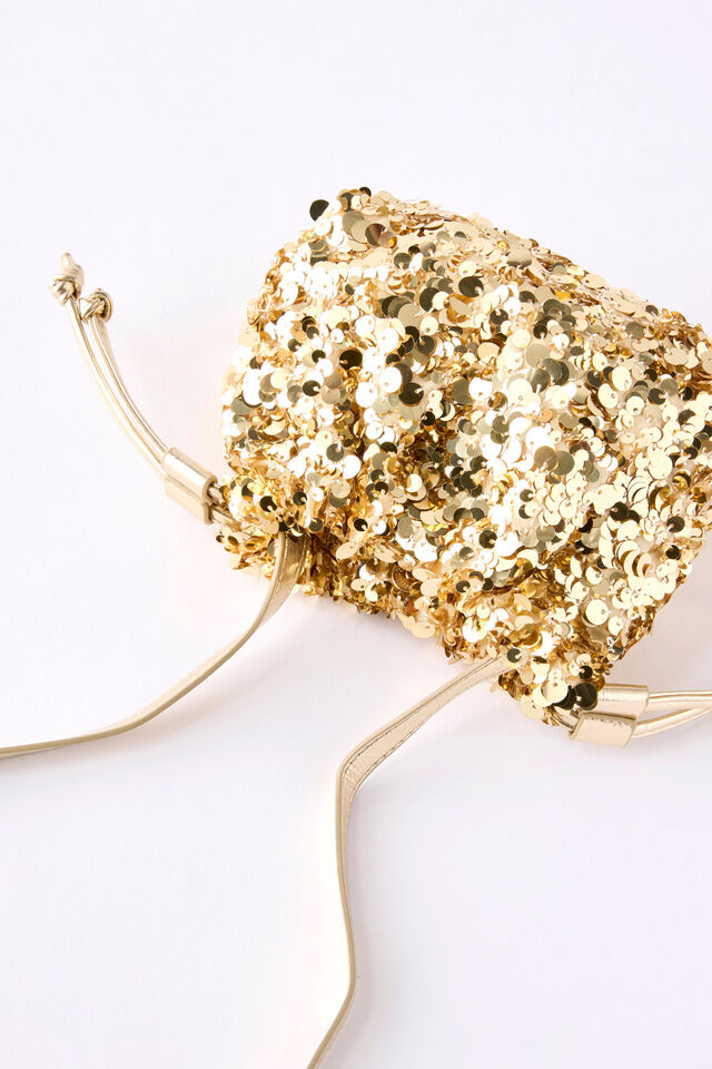Sequin Scrunch Bag, GOLDY/SEQUIN