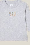 Camiseta - Jamie Long Sleeve Tee, CLOUD MARLE/BRO EMBROIDERED - vista alternativa 2