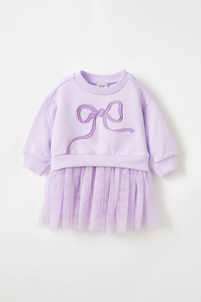 The Tulle Sweater Dress, VINTAGE LILAC/PRETTY BOW