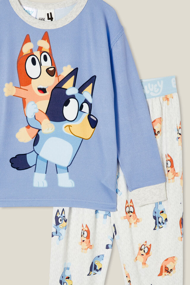 Pijamas - Chuck Long Sleeve Pyjama Set Licensed, LCN BLU DUSK BLUE/BLUEY LET S PLAY