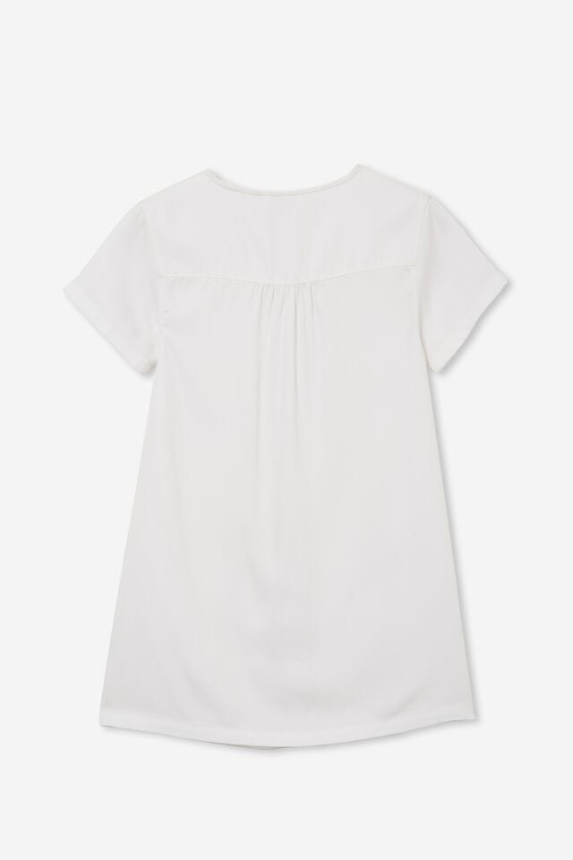Nancy Short Sleeve Dress, WHITE