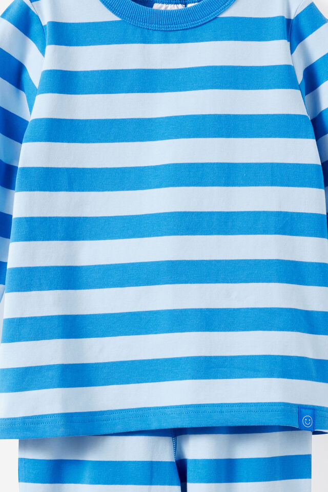 Dreamdrift Long Sleeve Pj Set, BOBBI STRIPE HARBOUR BLUE/CLOUD BLUE