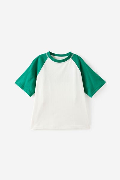Raglan Short Sleeve Tee, VANILLA/ENGLISH IVY